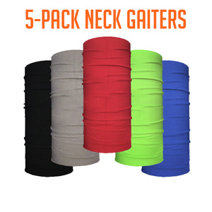 Solid Color 5-Pack Neck Gaiter Bundle