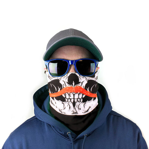 Image of Skull & Mustache 10-in-1 Neck Gaiter