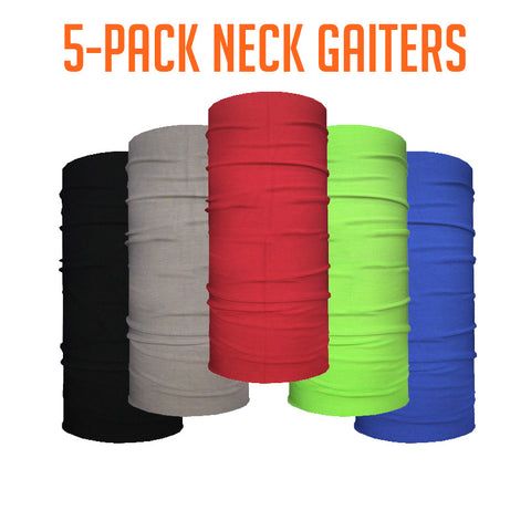 Image of Solid Color 5-Pack Neck Gaiter Bundle